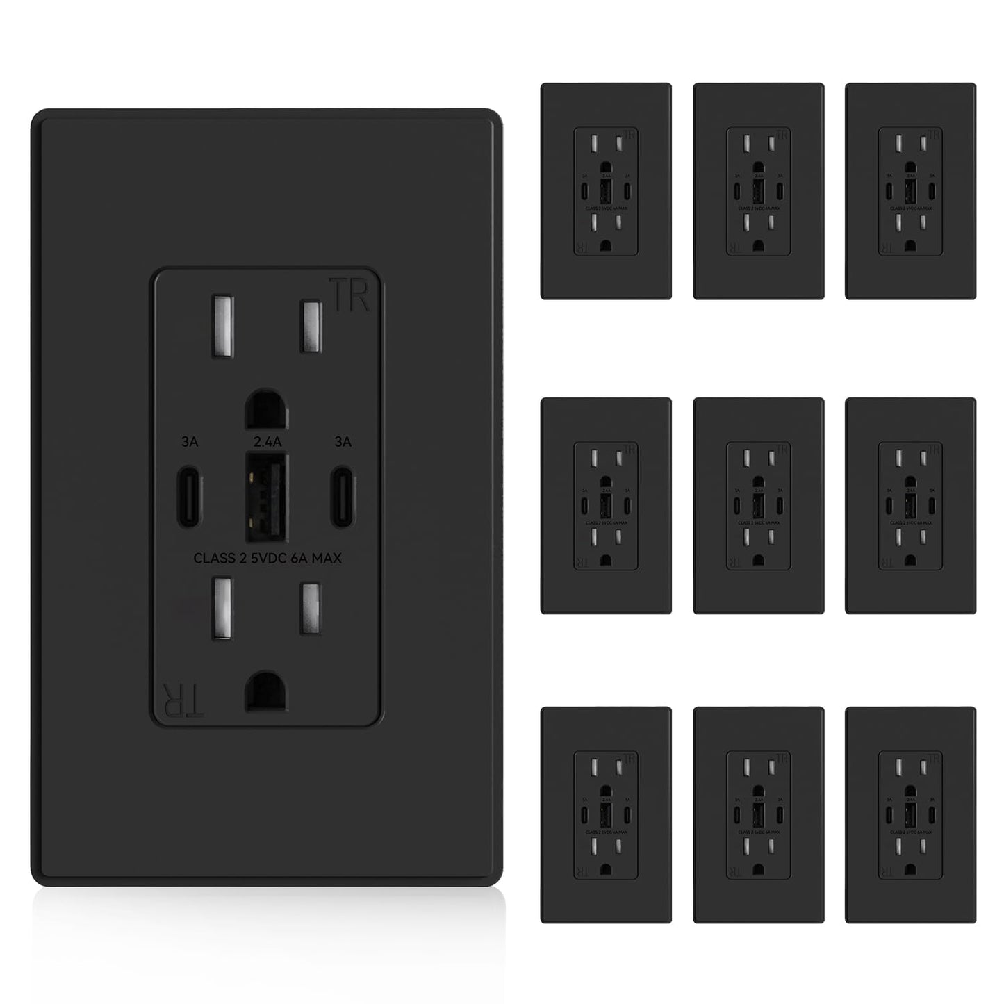 ELEGRP USB Outlets with 3 Ports for Efficient Charging Needs