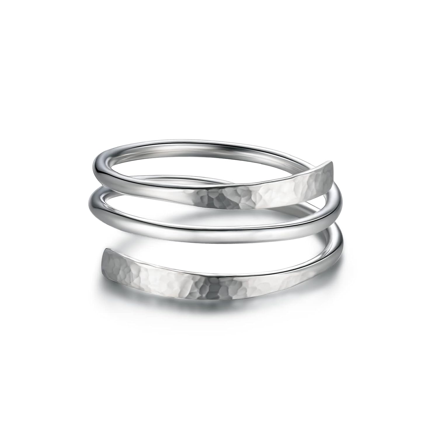 Sterling Silver Hammered Wire Wrap Ring for Personalized Gifts