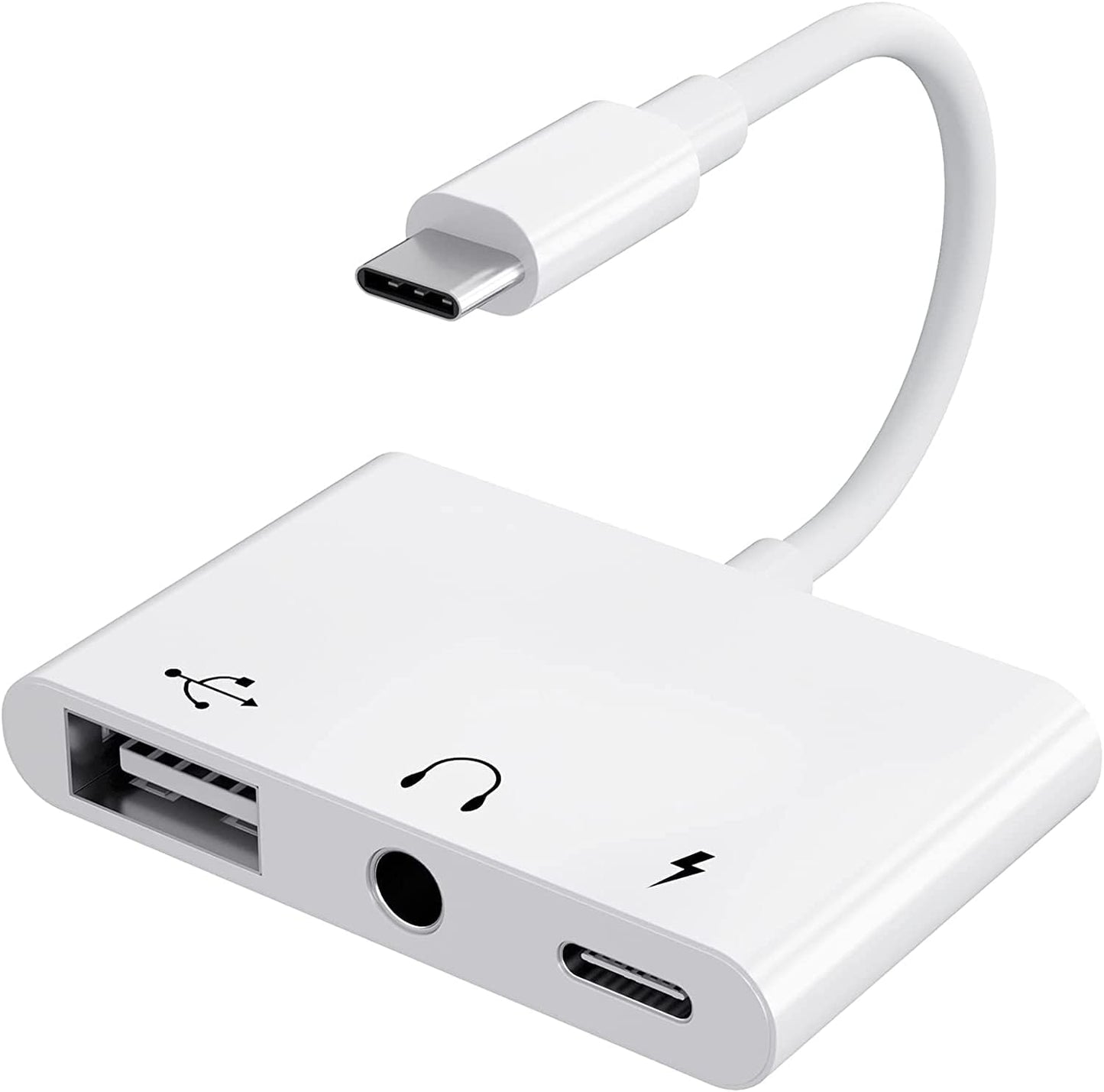 3-in-1 USB-C Adapter: OTG, Headphone Jack, Fast Charge