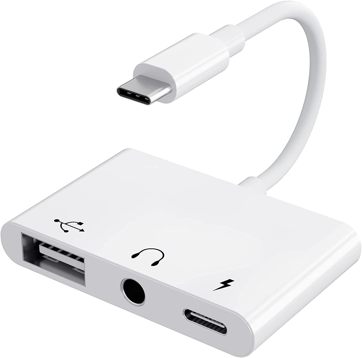3-in-1 USB-C Adapter: OTG, Headphone Jack, Fast Charge