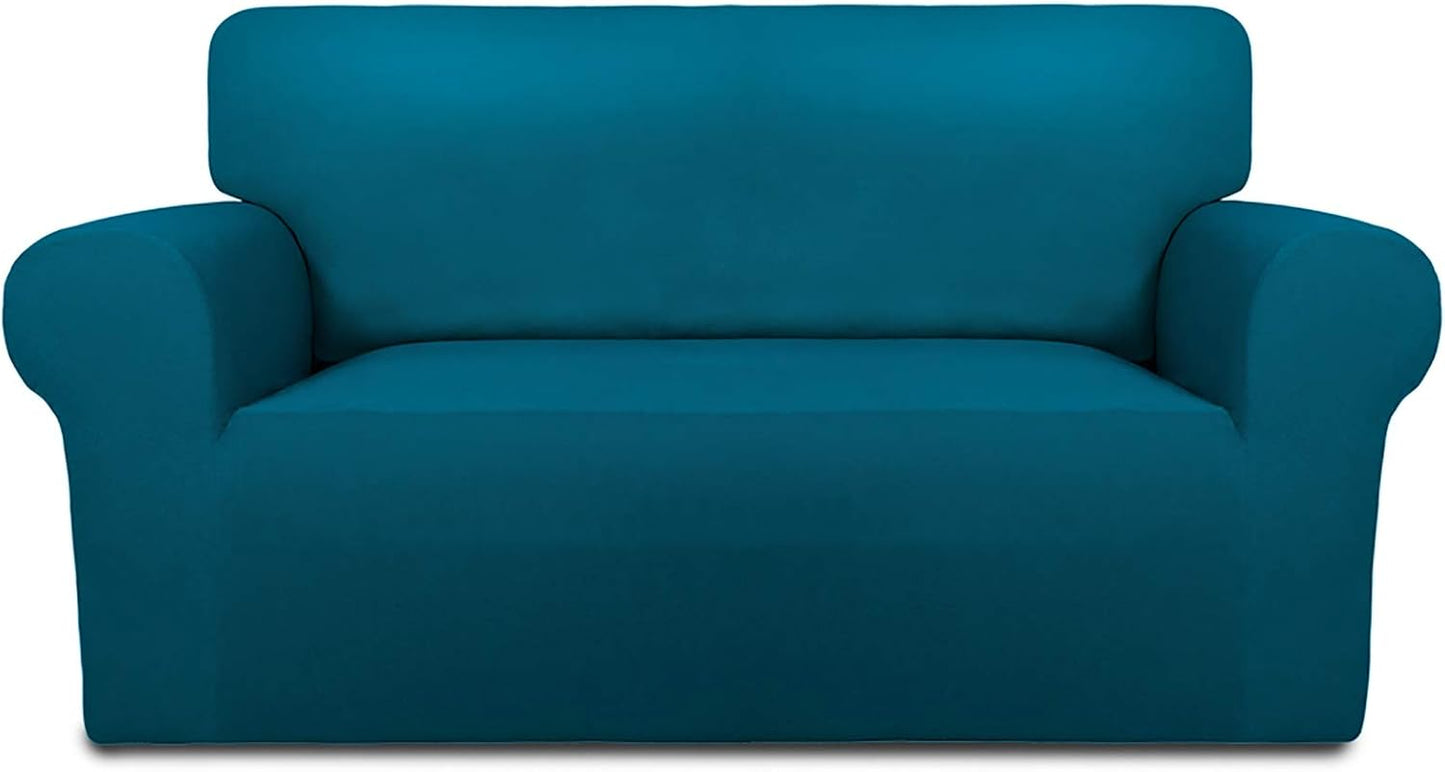 PureFit Super Stretch Sofa Slipcover for Loveseat in Peacock Blue