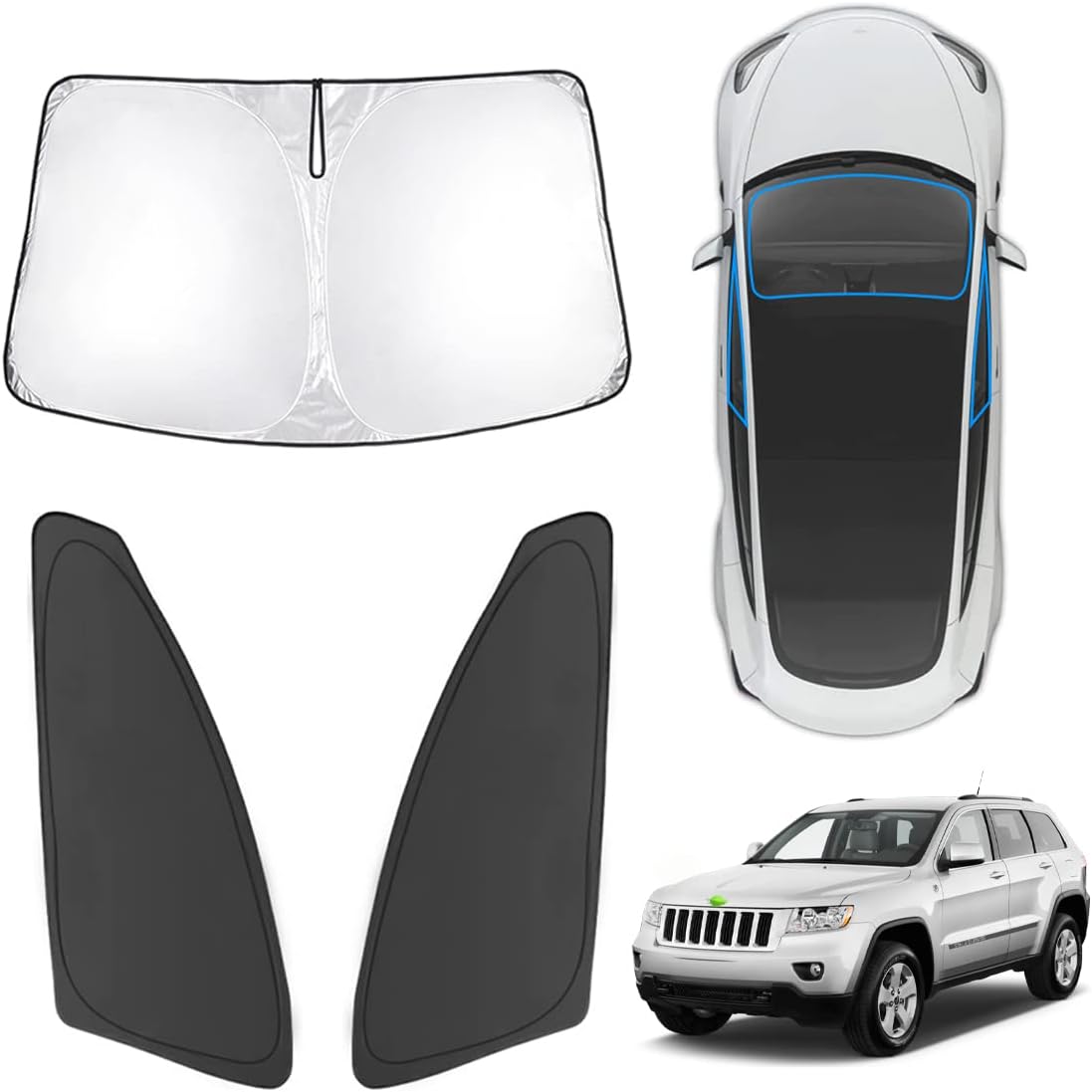 Custom-Fit Windshield Sun Shade for Jeep Grand Cherokee 2011-2021