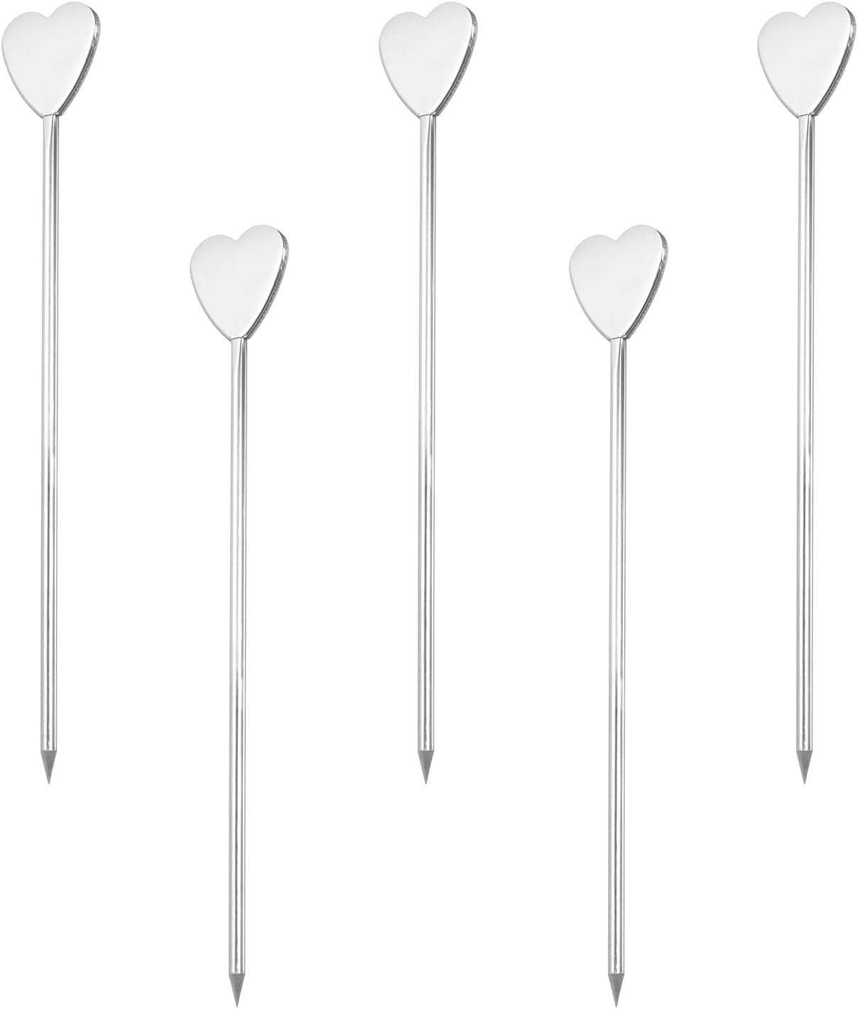 Reusable Heart-shaped Cocktail Picks Set