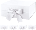 White Magnetic Gift Boxes 9x6.5x3.8 in Pack of 5 - Glossy with Ribbon