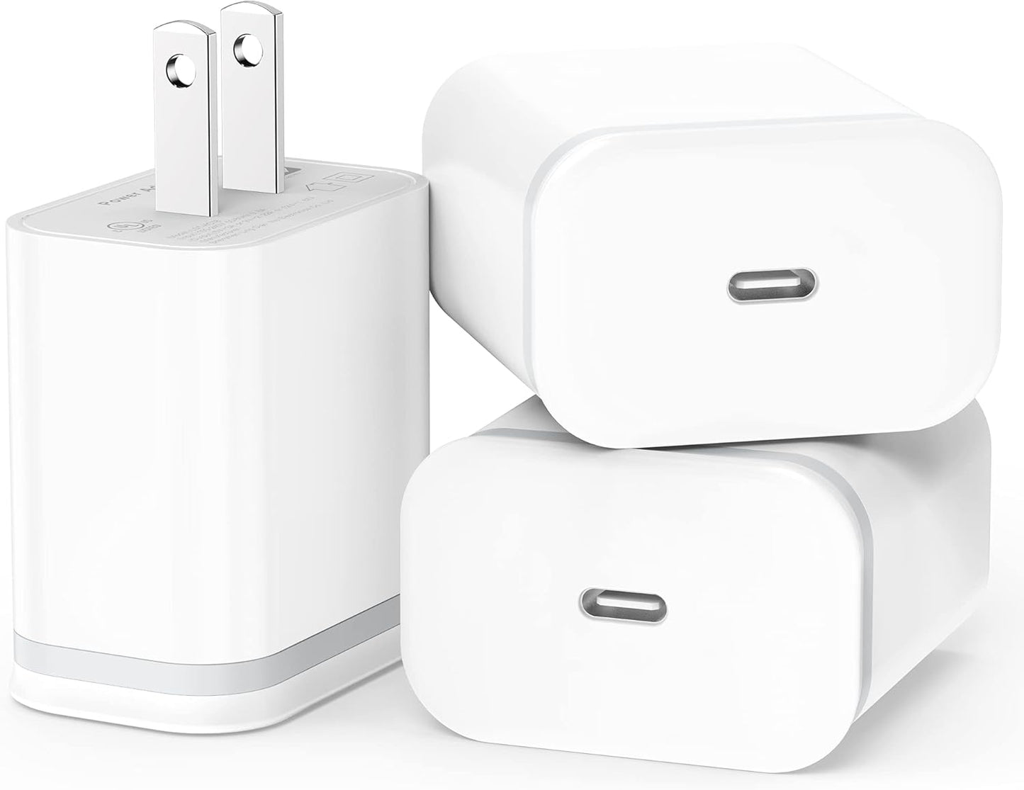 Fast Charge 3-Pack LUOATIP USB-C Wall Plugs
