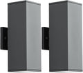mirrea 14ft Modern Outdoor Porch Light 2-Pack - Durable Matte Gray