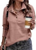 Women's Casual Long Sleeve Stand Neck Sweatshirt - Lightweight Cozy