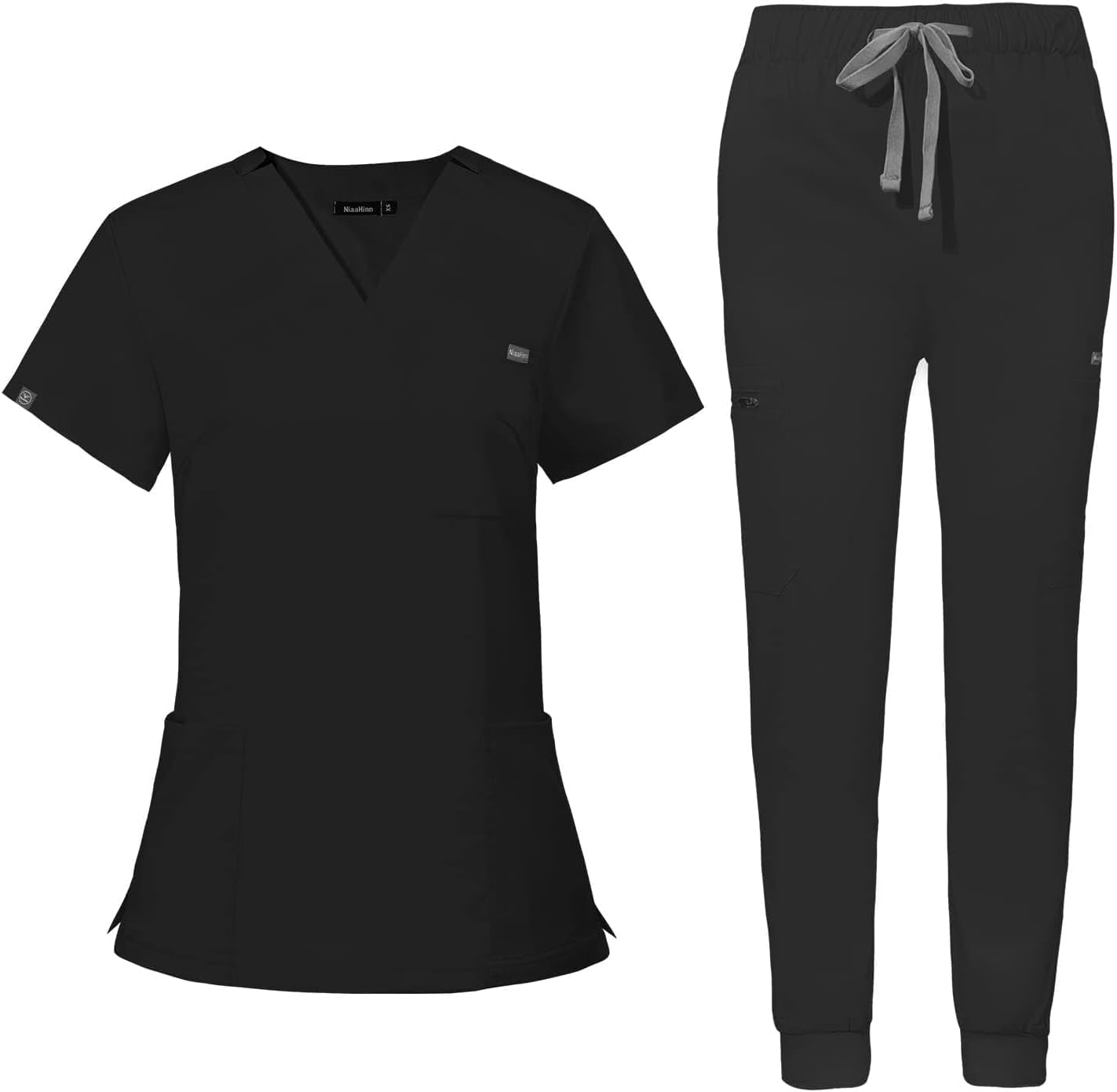 Niaahinn Women's Scrub Top & Yoga Jogger Pants Set for Nurses