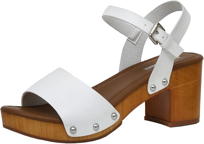 CUSHIONAIRE Women's Sloan Faux Wood Sandal with Memory Foam Comfort