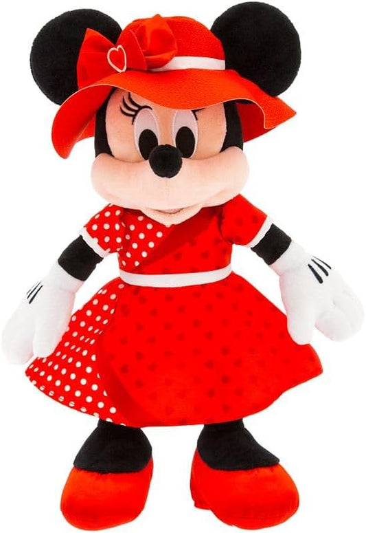 Minnie Mouse Valentine's Plush - Heart Print & Satin Dress 