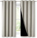 100% Blackout Lined Curtains 2 Panels 52in x 63in - Thermal Privacy