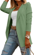 Womens Casual Long Sleeve Blazers Solid Color Knit Blazer - Office hug