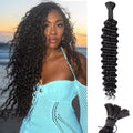 Human Braiding Hair Deep Water Wave Bulk 24in Curly Braiding Hair