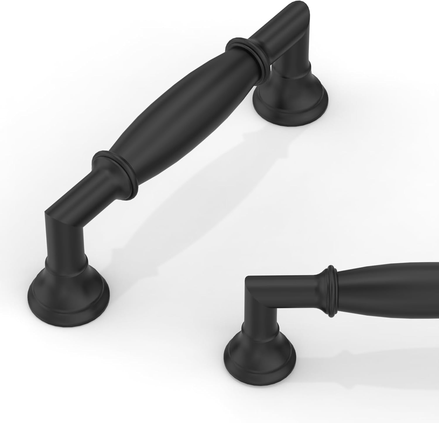 10 Pack Matte Black Cabinet Pulls for Kitchen and Furniture
