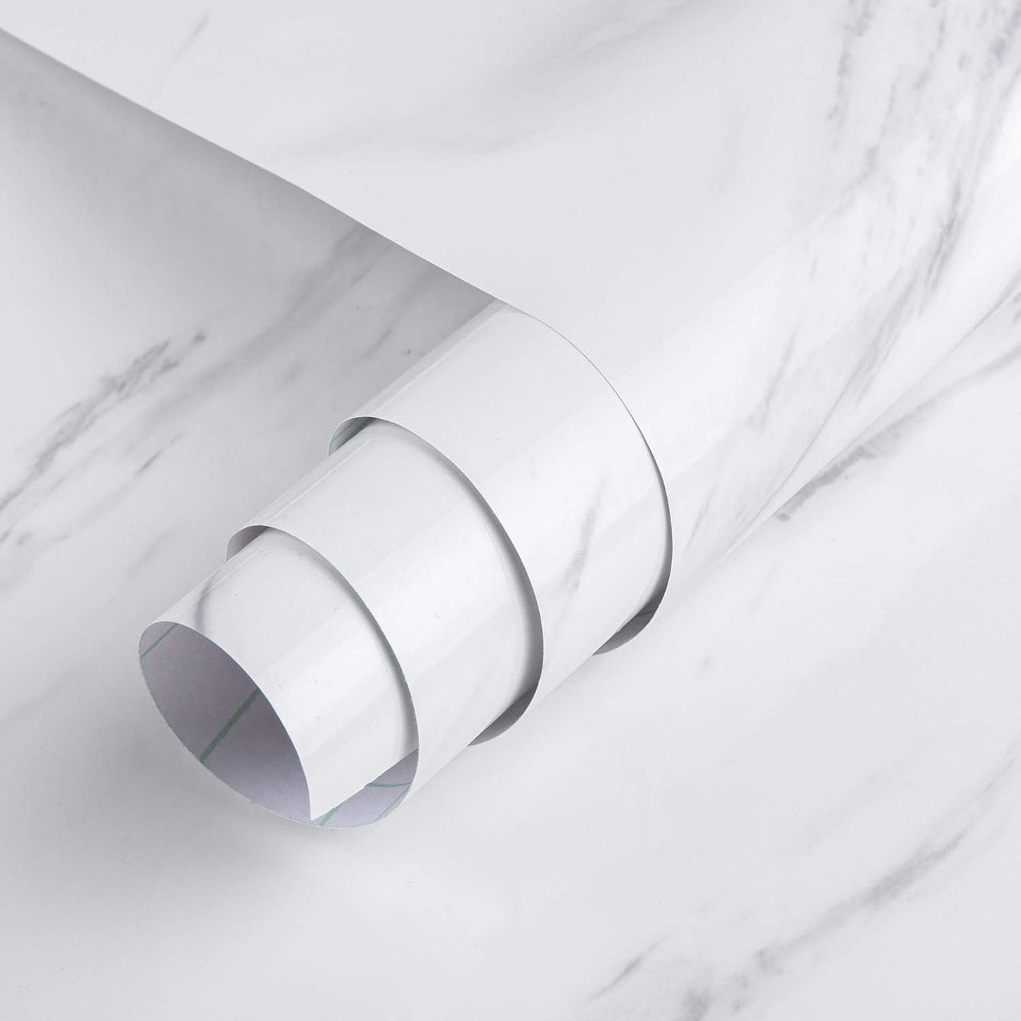 TOTIO Extra Wide White and Grey Marble Look Wallpaper for Home