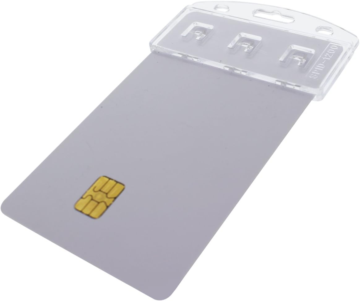 Vertical Half Card Badge Holder for Smart Cards - 100 Pack