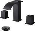 Luxury Brass 8 Inch Spread Waterfall Bathroom Sink Faucet - Matte