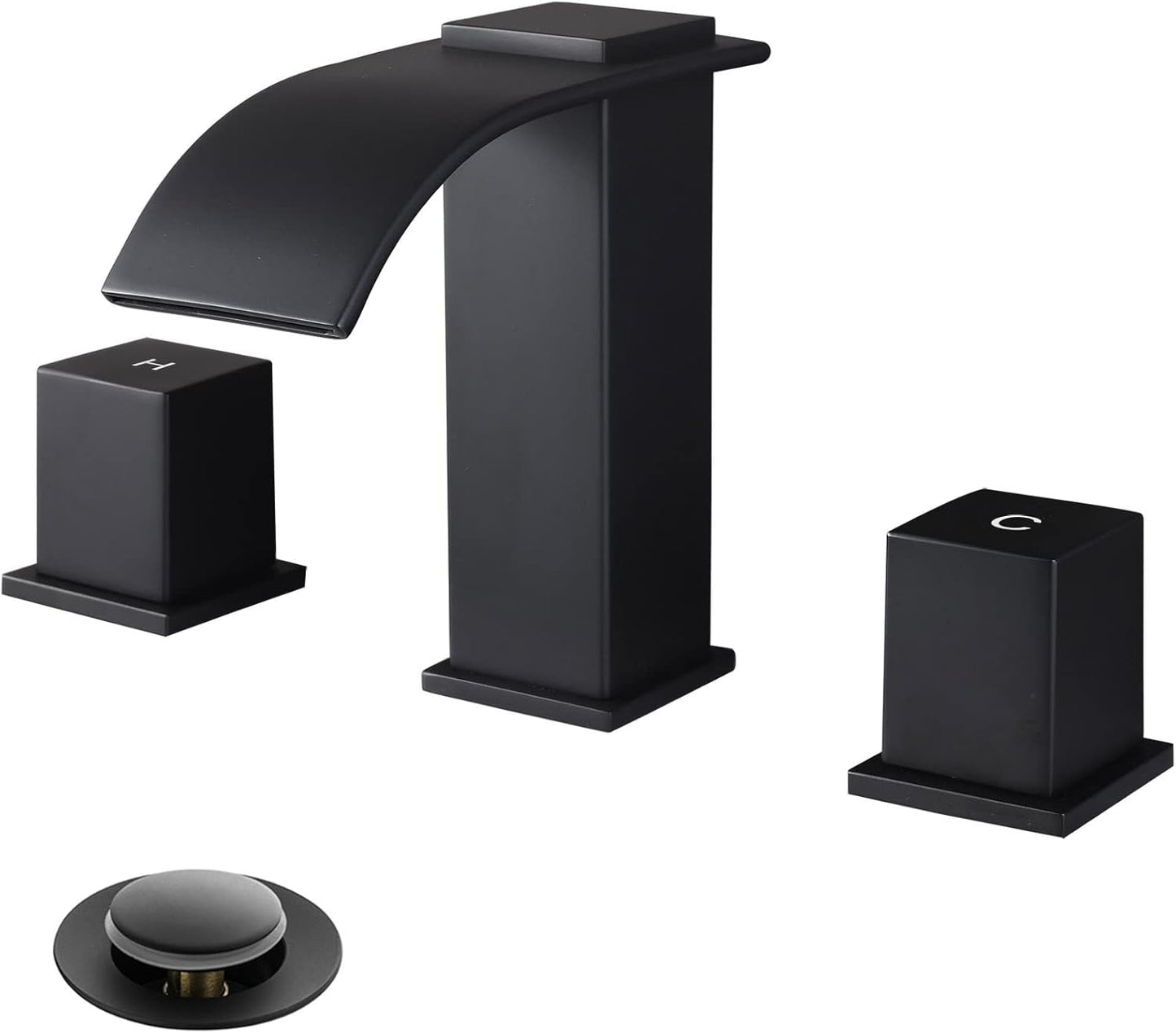 Luxury Brass 8 Inch Spread Modern Widespread Waterfall Faucet