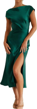 Gmeitoey Women's Summer Satin Elegance Midi Dress Review