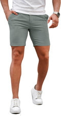 Gingtto Mens Slim Fit Plaid Chino Shorts - Tapered, Stretch Comfort