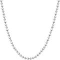 Sterling Silver Ball Dog Tag Chain Necklace - Italian 925