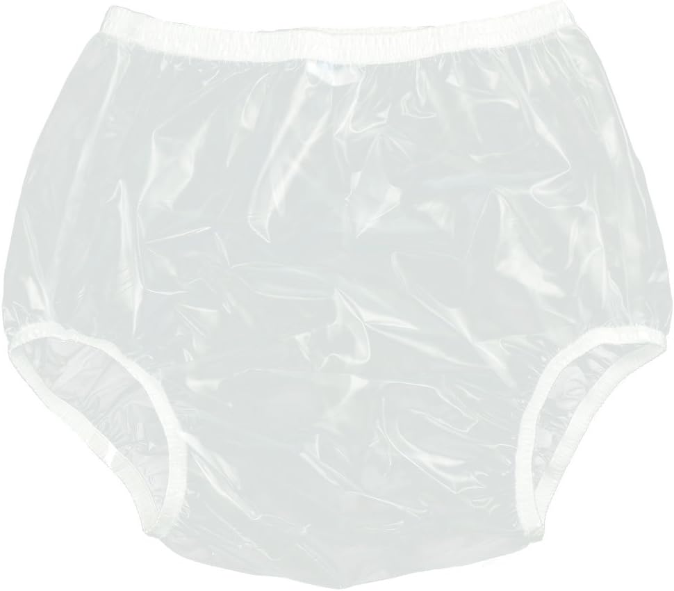 Haian Adult Incontinence Pull-on Plastic Pants - Leak-Proof Medium Size - Transparent White