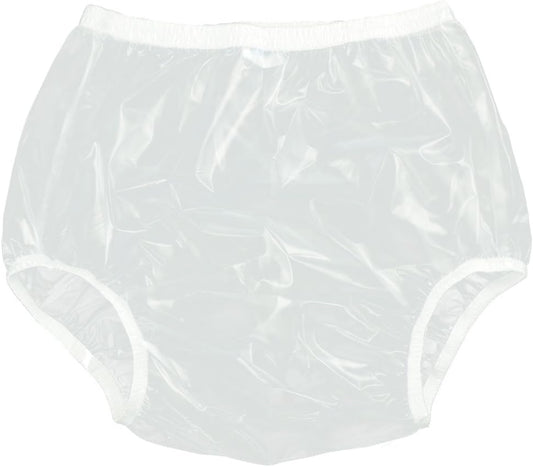 Haian Adult Incontinence Pull-on Plastic Pants - Leak-Proof Medium Size - Transparent White