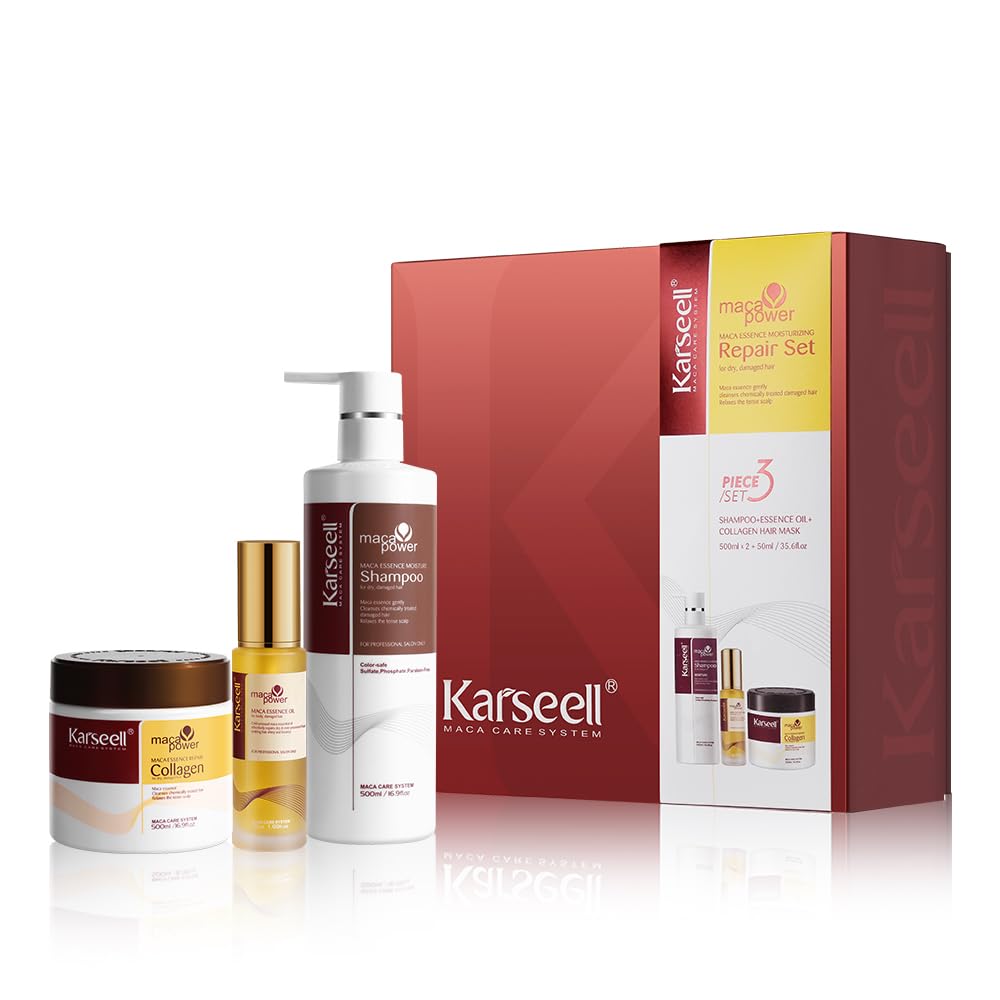 Karseell Collagen Hair Treatment Set for Deep Repair and Shine