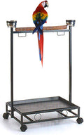 Large Wrought Iron Parrot Bird Play Stand - Rolling Play Gym