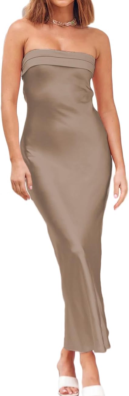 Elegant Strapless Maxi Dress for Women by Realtix - Perfect for Events
