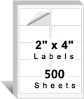 10up 2 x 4 Shipping Address Labels 500 Sheets - Matte 5000 Labels