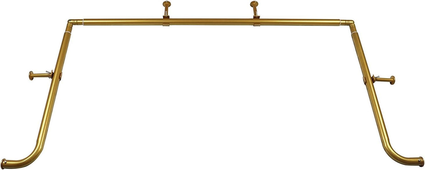 MERIVILLE Bay Window Curtain Rod Set - Elegant Gold Finish