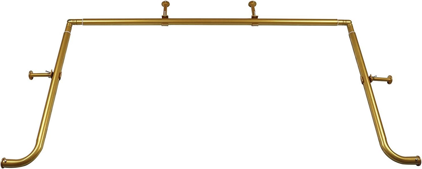 MERIVILLE Bay Window Curtain Rod Set - Elegant Gold Finish