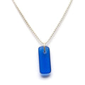 Sea Glass Murmur Pendant (Cobalt) - Delicate Cultured Glass Necklace
