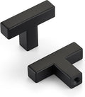 25 Pack Matte Black Cabinet Knobs 2 in - Sleek Square Drawer Knobs