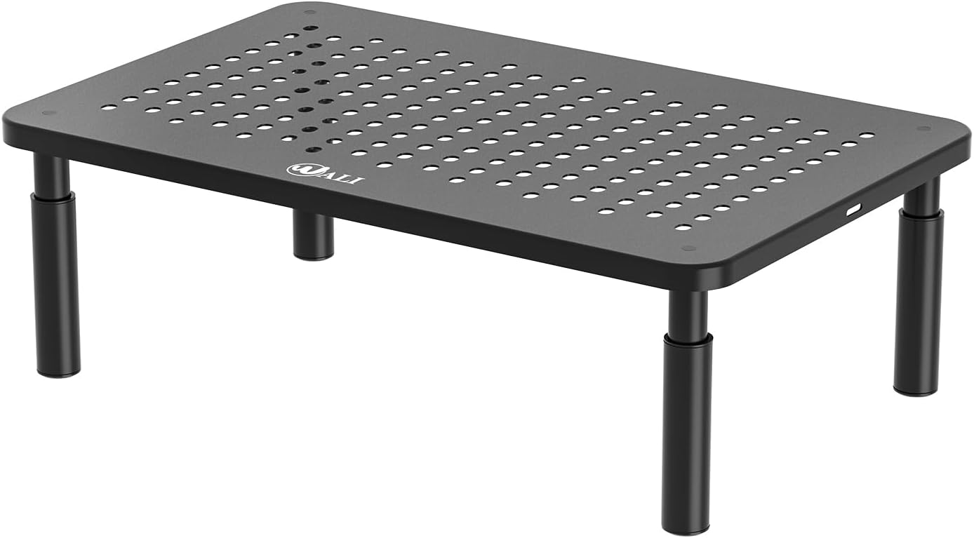 WALI Adjustable Monitor Stand - Space-Saving Desk Storage