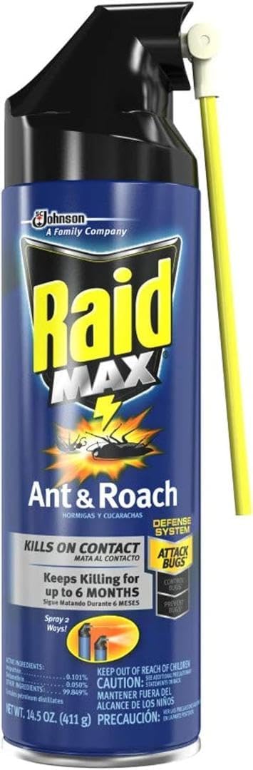 Raid Max Ant and Roach Aerosol Spray for Effective Bug Control
