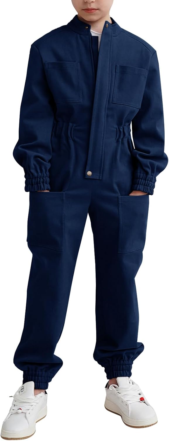 Haloumoning Kids Coveralls Long Sleeve Jumpsuit for Boys 5-14