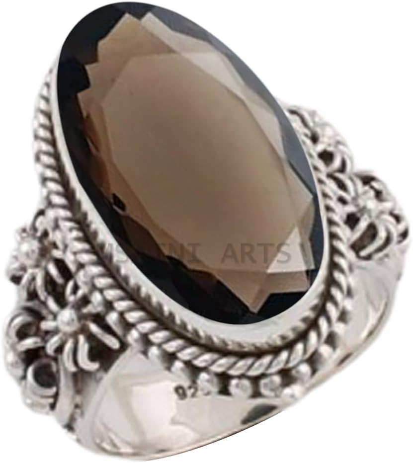 Solid 925 Sterling Silver Ring with Natural Blue Copper Turquoise