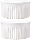 2 Pack White 60 in Round Spandex Tablecloth - Fitted Wrinkle-Free Set
