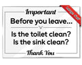 Essentials for Hosts Bathroom Signs - 5-Pack 4x6 Acrylic Signs