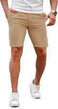 Mens Slim Fit Chino Shorts 9in Inseam - Stretchy Summer Staple