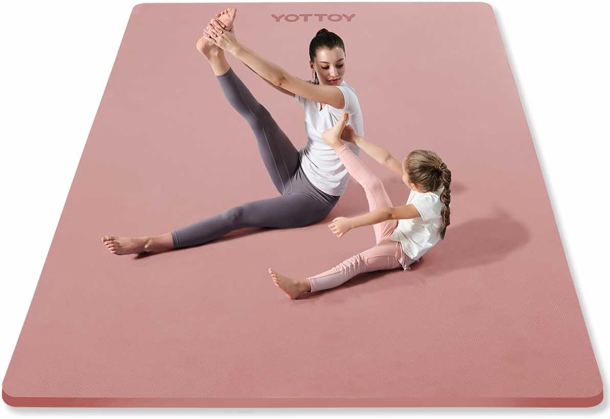 YOTTOY Large Yoga Mat for Comfortable Home Workouts and Fitness