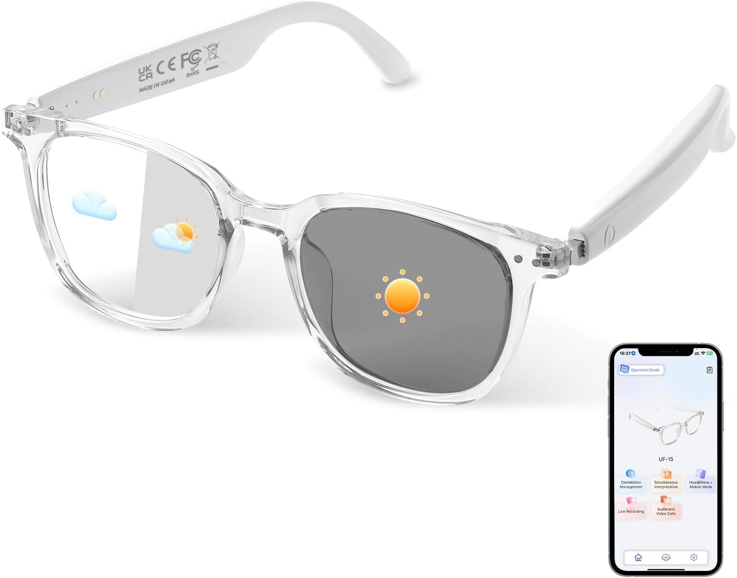 AI Smart Glasses for Men & Women with Translation Features