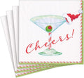 Cheerful Caspari Christmas Cocktail Napkins, 20-Pack