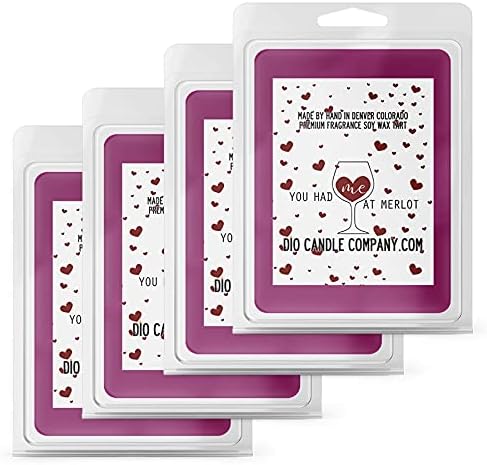 Merlot Wax Melts 4 Pack Red Wine Scented Soy for Home Fragrance