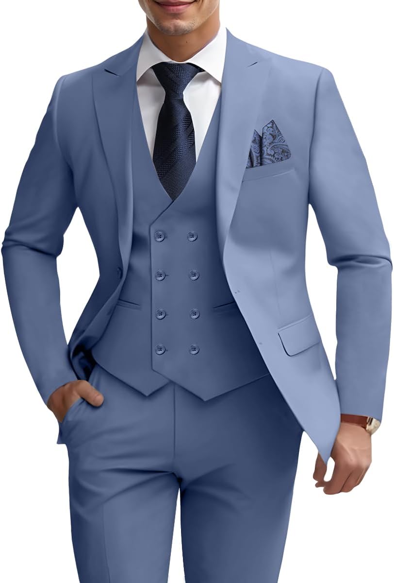 Mens 3 Piece Slim Fit Suit Set for Business and Formal Events