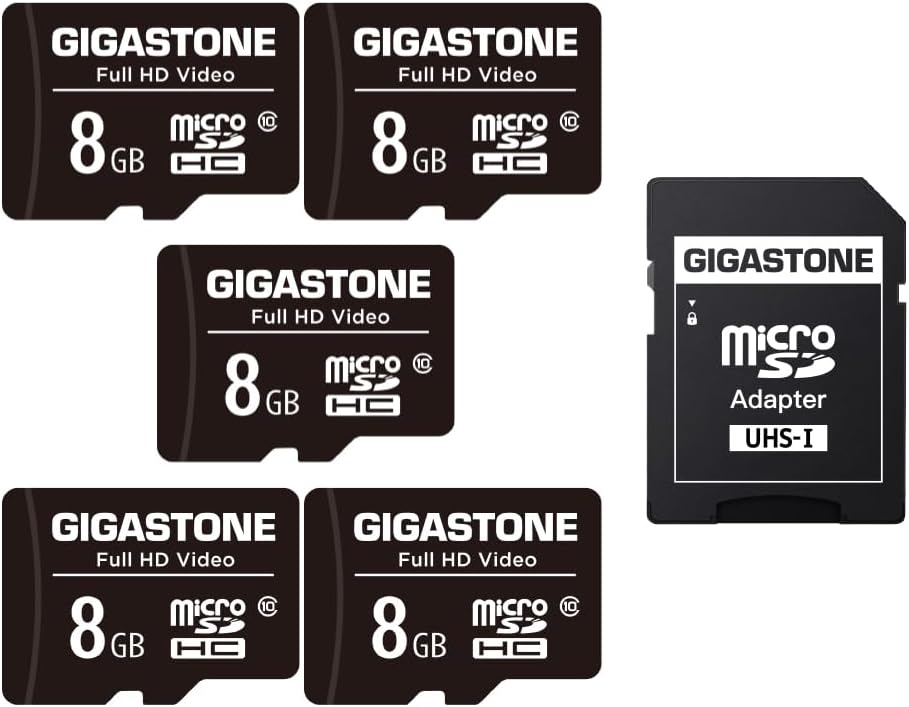 Gigastone 8GB Memory Card Pack - High Speed for Full HD Video