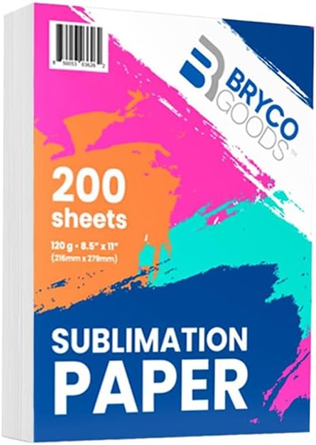 Bryco Goods Sublimation Paper - 200 Sheets - Inkjet Printer Compatible