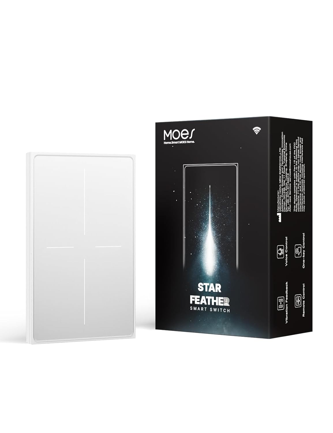 MOES Full Touch Smart Switch with Anti-Glare Panel and WiFi